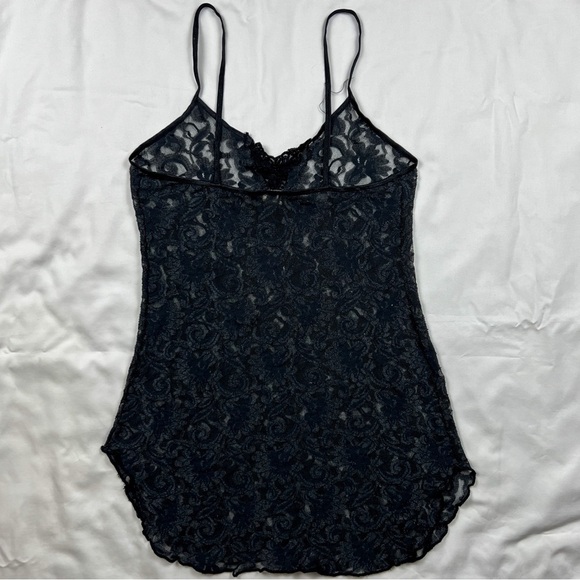 Vintage Black Lace Mini Slip Dress - Picture 7 of 8